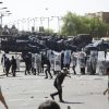 تفريق المتظاهرين باستخدام الغاز المسيل للدموع في بغداد