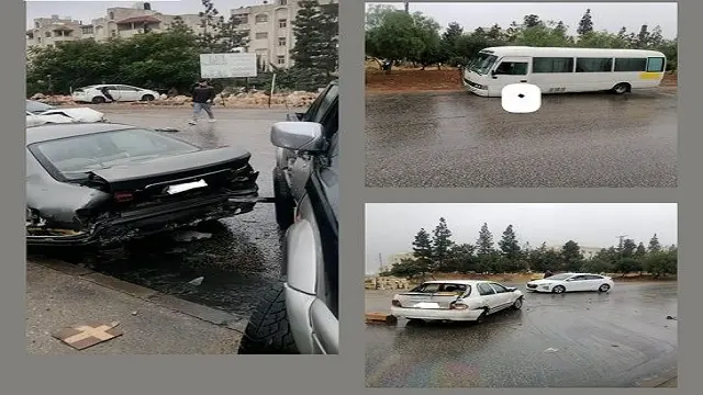 حوادث الانزلاقات في مناطق مختلفة من العاصمة عمان