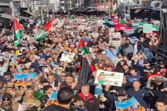 آلاف الأردنيين يحتشدون في وسط البلد رفضًا لضمّ الضفة الغربية ودعمًا للمقاومة الفلسطينية