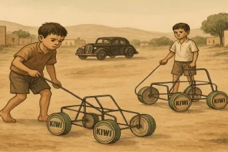 سيارة من أسلاك معدنية - وحديقة ماعين المرورية