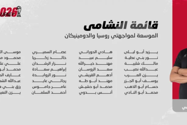 النشامى يكشفون قائمتهم لوديتي روسيا والدومينيكان