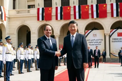 الرئيس السيسي يستقبل الرئيس الصيني شي جين بينغ خلال زيارة الرئيس الصيني لمصر