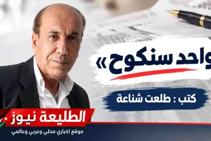 صورة الكاتب طلعت شناعة بجانب عنوان مقال «واحد سنكوح» المنسوب له على موقع الطليعة نيوز.